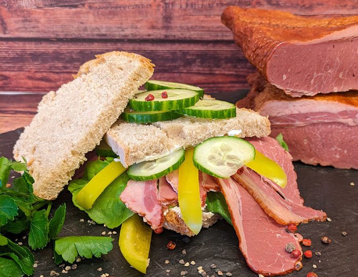 Saftiger Rinder Bacon, geschnitten 500g Packung – Bild 2